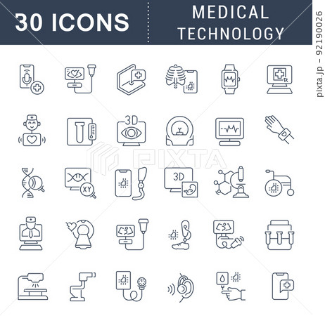 Set Vector Line Icons of Medical Technology 92190026