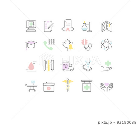 Set Vector Line Icons of Medical Education 92190038