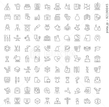 Set Vector Line Icons of Medical Education 92190045
