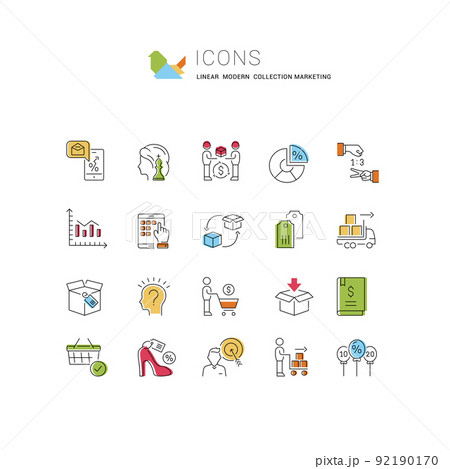 Set Vector Line Icons of Marketing Set Vector Line Icons of Marketing 92190170