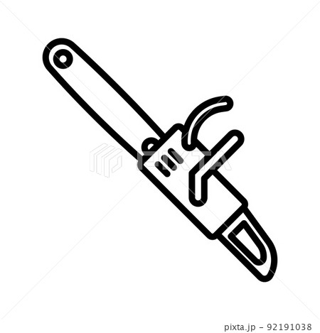 Chainsaw icon. Electric chainsaw. Pictogram isolated on a white background. Chainsaw icon. Electric chainsaw. Pictogram isolated on a white background. 92191038