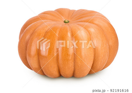 Fresh orange pumpkin isolated on white background with full depth of field Fresh orange pumpkin isolated on white background with full depth of field 92191616