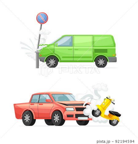 Car Crash and Road Traffic Accidents in Different Situation Vector Set Car Crash and Road Traffic Accidents in Different Situation Vector Set 92194594
