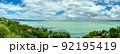 Lake Balaton panoramatic view from Tihany viewpoint on hot summer day 92195419