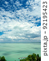 Lake Balaton view from Tihany viewpoint on hot summer day 92195423