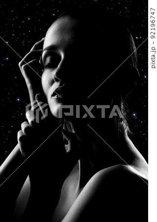 beautiful female silhouette beautiful female silhouette 92196747