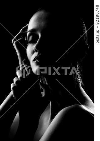 beautiful female silhouette beautiful female silhouette 92196748