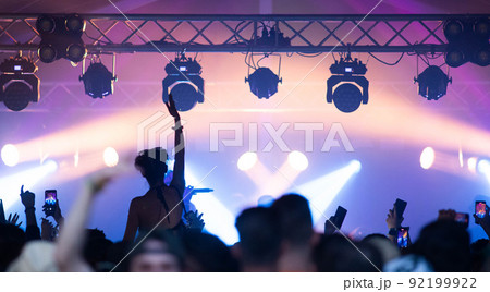crowd at concert - summer music festival 92199922