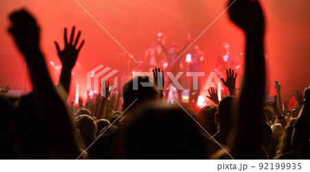 crowd at concert - summer music festival crowd at concert - summer music festival 92199935
