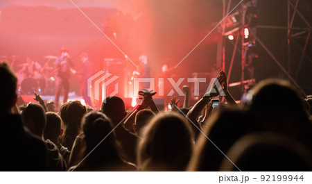 crowd at concert - summer music festival 92199944