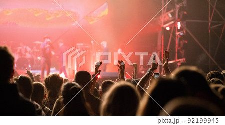 crowd at concert - summer music festival crowd at concert - summer music festival 92199945