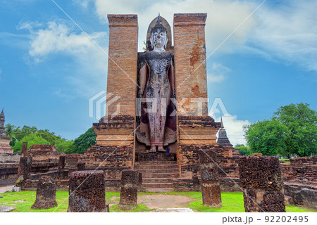 Ancient Buddha Statue at Sukhothai historical park, UNESCO World Heritage Site in Thailand Ancient Buddha Statue at Sukhothai historical park, UNESCO World Heritage Site in Thailand 92202495