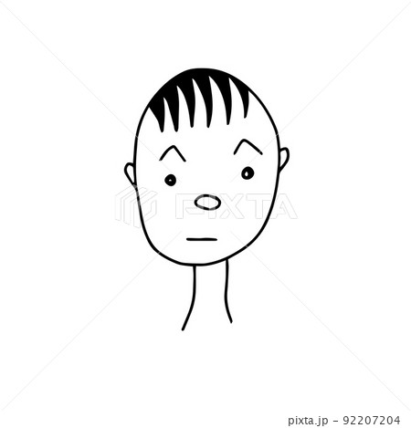 Hand-drawn cartoon face doodle avatar, vector illustration 92207204