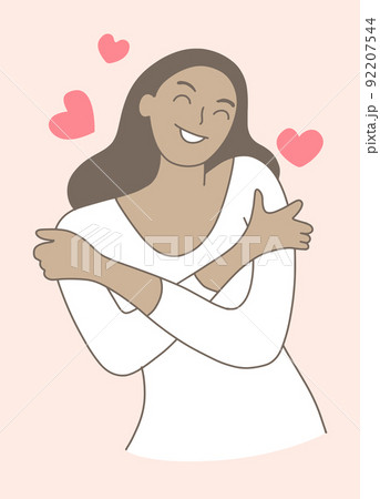 Love yourself. hugs yourself ,Love concept by yourself. Line doodle style. cute soft colors. Love yourself. hugs yourself ,Love concept by yourself. Line doodle style. cute soft colors. 92207544