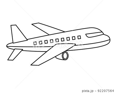 飛行機・働く乗り物ラスト／線画 92207564