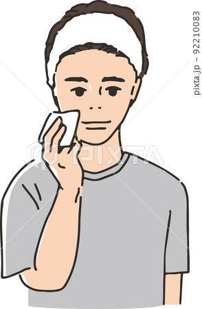 コットンを使う男性 メイクオフ・化粧水 シンプル コットンを使う男性 メイクオフ・化粧水 シンプル 92210083