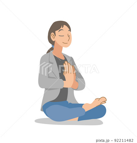 瞑想する日本人ビジネスウーマン 瞑想する日本人ビジネスウーマン 92211482