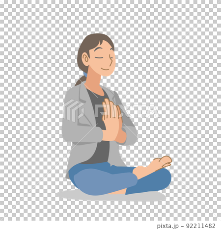 瞑想する日本人ビジネスウーマン 瞑想する日本人ビジネスウーマン 92211482