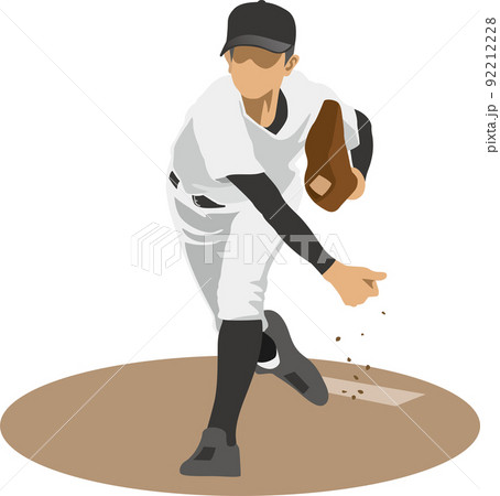 ピッチャーのイメージイラスト（野球選手） 92212228