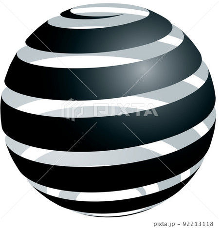 球体_スパイラル_黒_淡色_太 92213118