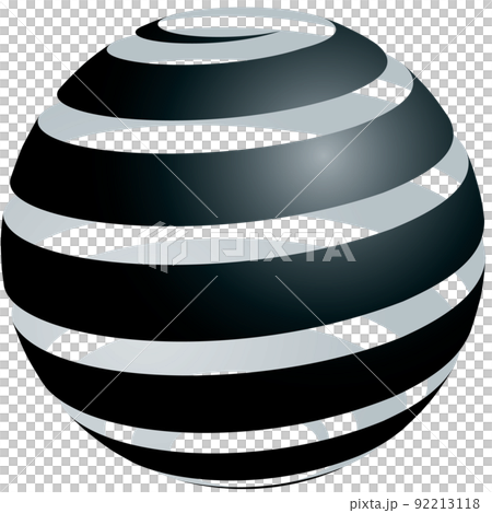 球体_スパイラル_黒_淡色_太 92213118