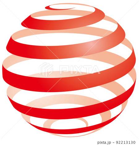 球体_スパイラル_赤_淡色_中細 球体_スパイラル_赤_淡色_中細 92213130