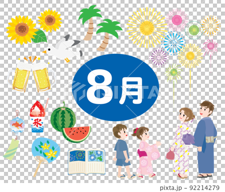 日本の8月の行事イラスト 92214279
