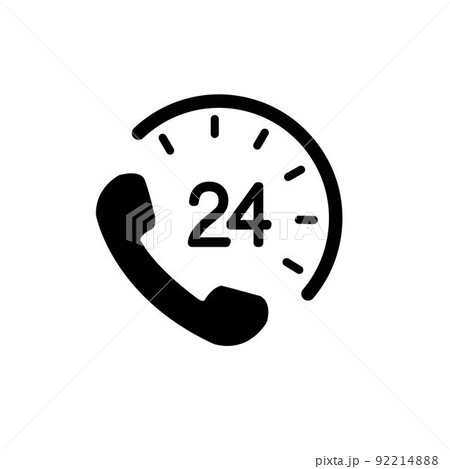 24 7 Service open 24 h hours a day and 7 days a week icon. Shop support logo symbol sign button. Vector illustrator image. Isolated on white background. 24 7 Service open 24 h hours a day and 7 days a week icon. Shop support logo symbol sign button. Vector illustrator image. Isolated on white background. 92214888