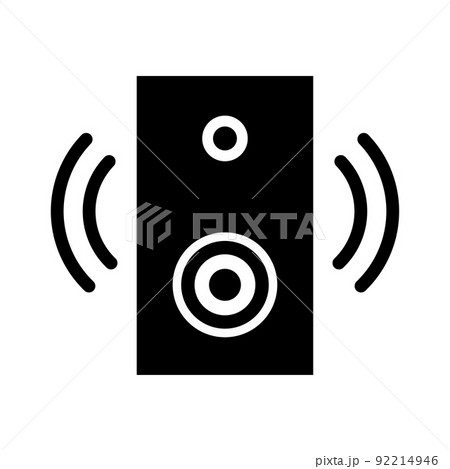 Vector black Speaker icon on white background 92214946