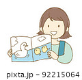 読み聞かせをする保育士　カットイラスト 92215064