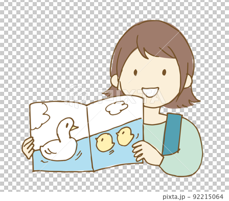 読み聞かせをする保育士 カットイラストのイラスト素材 読み聞かせをする保育士 カットイラストのイラスト素材