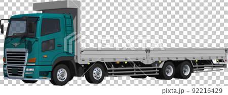 特定メーカーをイメージさせないオリジナル低床4軸カーゴトラック切抜き画像イラスト 特定メーカーをイメージさせないオリジナル低床4軸カーゴトラック切抜き画像イラスト 92216429