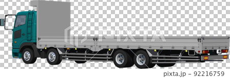 特定メーカーをイメージさせないオリジナル低床4軸カーゴトラック切抜き画像イラスト 特定メーカーをイメージさせないオリジナル低床4軸カーゴトラック切抜き画像イラスト 92216759