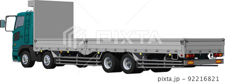 特定メーカーをイメージさせないオリジナル低床4軸カーゴトラック切抜き画像イラスト 特定メーカーをイメージさせないオリジナル低床4軸カーゴトラック切抜き画像イラスト 92216821