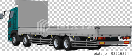 特定メーカーをイメージさせないオリジナル低床4軸カーゴトラック切抜き画像イラスト 特定メーカーをイメージさせないオリジナル低床4軸カーゴトラック切抜き画像イラスト 92216854