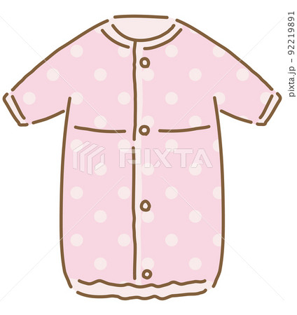 ドレスオール肌着 ベビー服 新生児服のベクターイラスト 単品 ドレスオール肌着 ベビー服 新生児服のベクターイラスト 単品 92219891