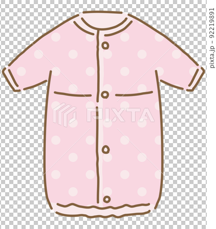 ドレスオール肌着 ベビー服 新生児服のベクターイラスト 単品 ドレスオール肌着 ベビー服 新生児服のベクターイラスト 単品 92219891