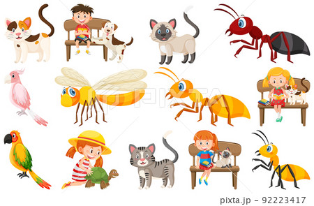 Set of various wild animals in cartoon style 92223417