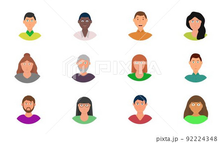 A set of avatars of people. Images of different men and women. A set of avatars of people. Images of different men and women. 92224348