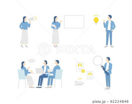 様々なビジネスシーンのセット 92224846
