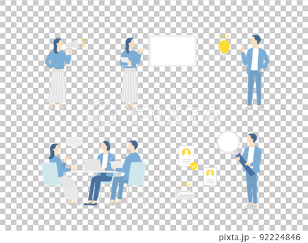様々なビジネスシーンのセット 92224846