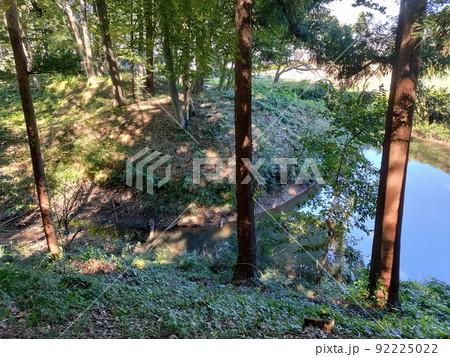 菅谷館跡、二ノ郭跡の堀と土塁【埼玉県嵐山町】 92225022