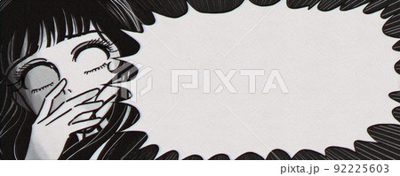 レトロホラーまんが風・恐怖で固まる美少女のバナー レトロホラーまんが風・恐怖で固まる美少女のバナー 92225603