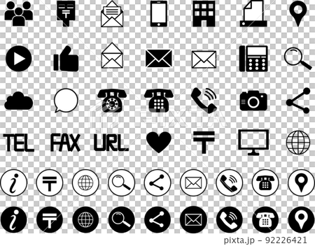 可用於名片等的圖標插圖集。 可用於名片等的圖標插圖集。 92226421