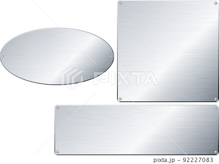 ヘアライン仕上げの金属板 ネームプレート フレーム ヘアライン仕上げの金属板 ネームプレート フレーム 92227083