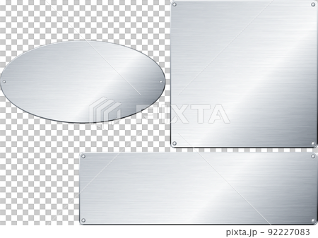 ヘアライン仕上げの金属板 ネームプレート フレーム ヘアライン仕上げの金属板 ネームプレート フレーム 92227083