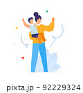 woman holding a child in her arms, protection 92229324