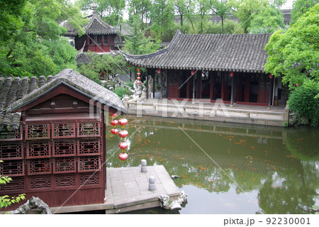 中国　蘇州の古典庭園　同里地区　退思園の光景　蘇州古典園林　世界遺産の中国式庭園 92230001