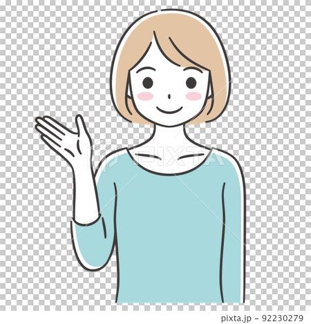 案内する若い女性 案内する若い女性 92230279