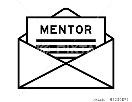 Envelope and letter sign with word mentor as the headline 92230875